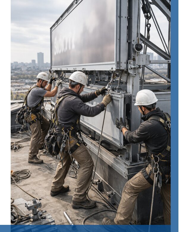 Монтаж крышной рекламной конструкции в Казани от 63702 р.|ВЫСОТНИК-Кзн