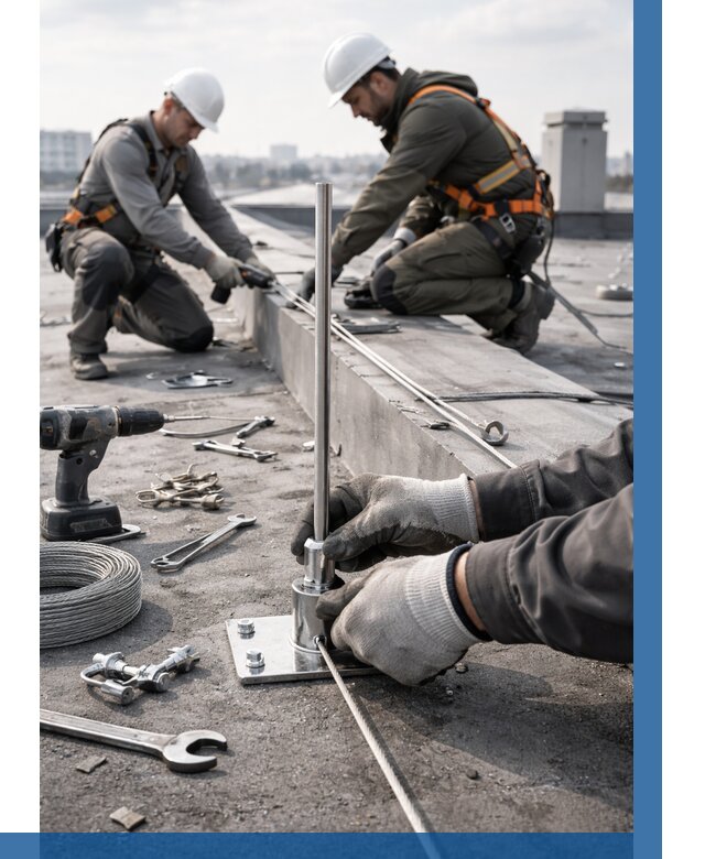 Монтаж молниезащиты на кровле в Казани цена от 26543 р. | ВЫСОТНИК-Кзн