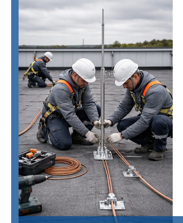 Монтаж молниезащиты на кровле в Казани под ключ с гарантией