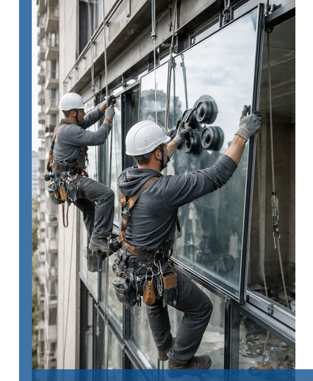 Витражное остекление фасадов и лоджий в Казани под ключ