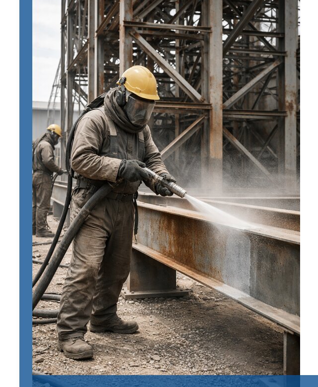 Пескоструйная очистка металлоконструкций в Казани промышленная