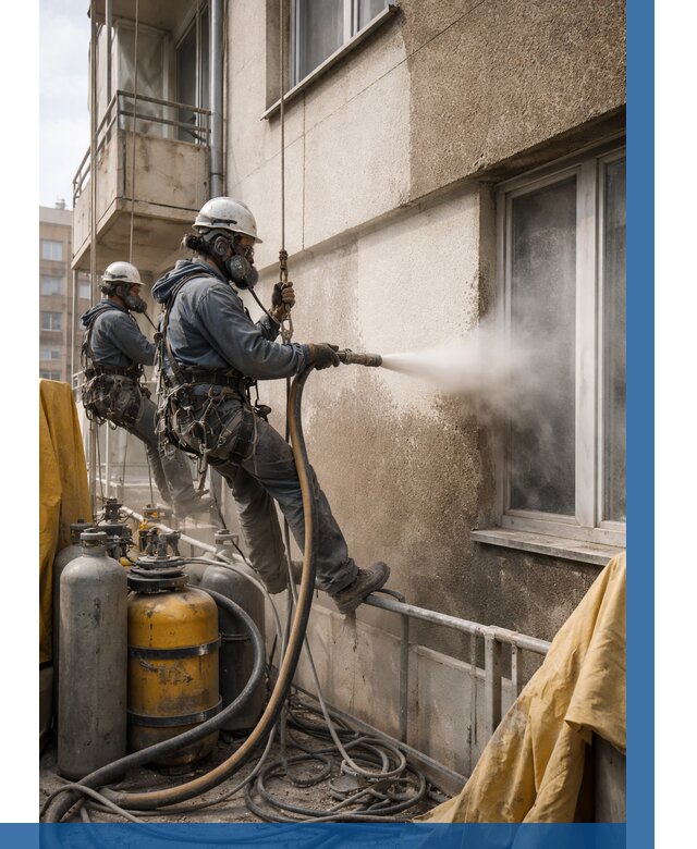 Пескоструйная очистка фасада в Казани от 690 р. | ВЫСОТНИК-Кзн