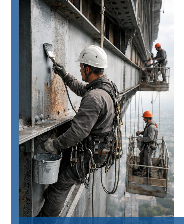 Покраска металлоконструкций на высоте в Казани профессионально