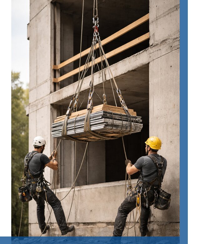 Подъем материала на этаж веревками в Казани от 1593 р. | ВЫСОТНИК-Кзн