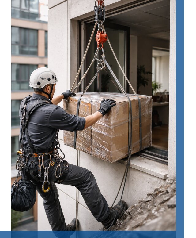 Подъем груза через окно в Казани от 4778 р. | ВЫСОТНИК-Кзн