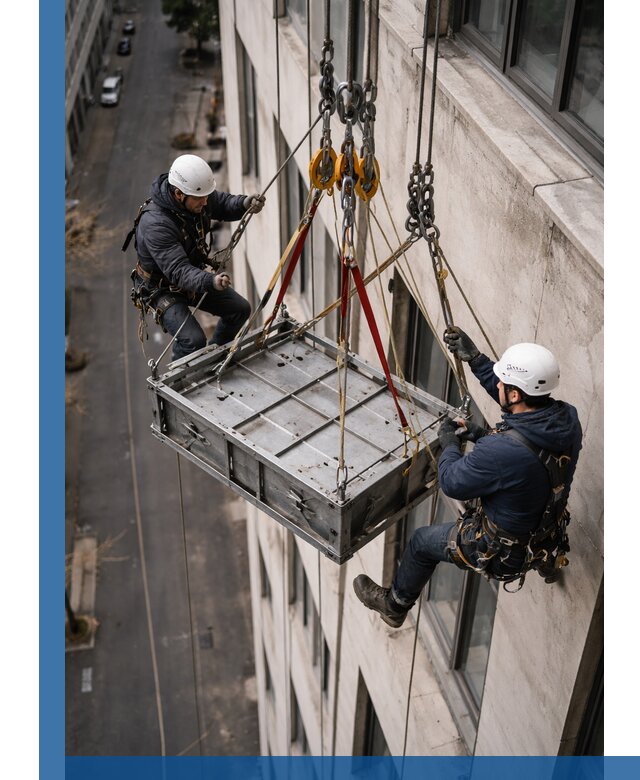 Спуск и подъем грузов по фасаду в Казани для зданий