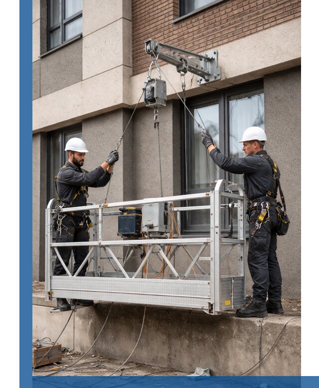 Монтаж и подъем фасадной люльки в Казани с гарантией безопасности