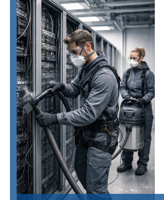 Обеспыливание серверной комнаты в Казани, профессиональная очистка