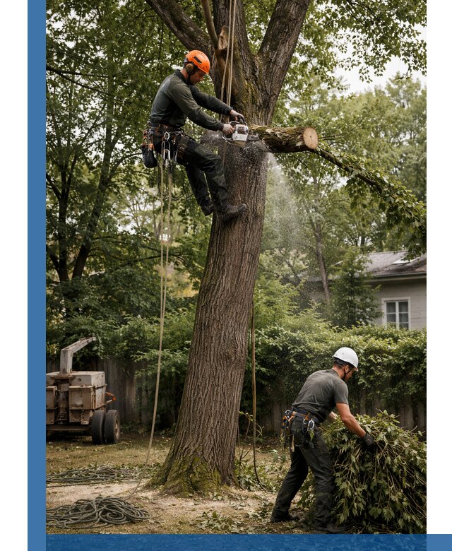 Кронирование деревьев в Казани, безопасная высотная обрезка