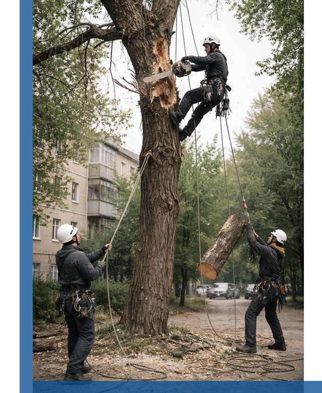 Срочное удаление аварийных деревьев в Казани с гарантией безопасности
