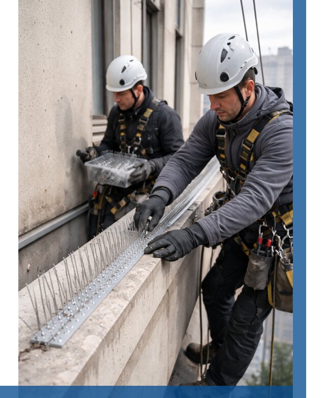 Установка шипов от птиц в Казани от 902 р. | ВЫСОТНИК-Кзн